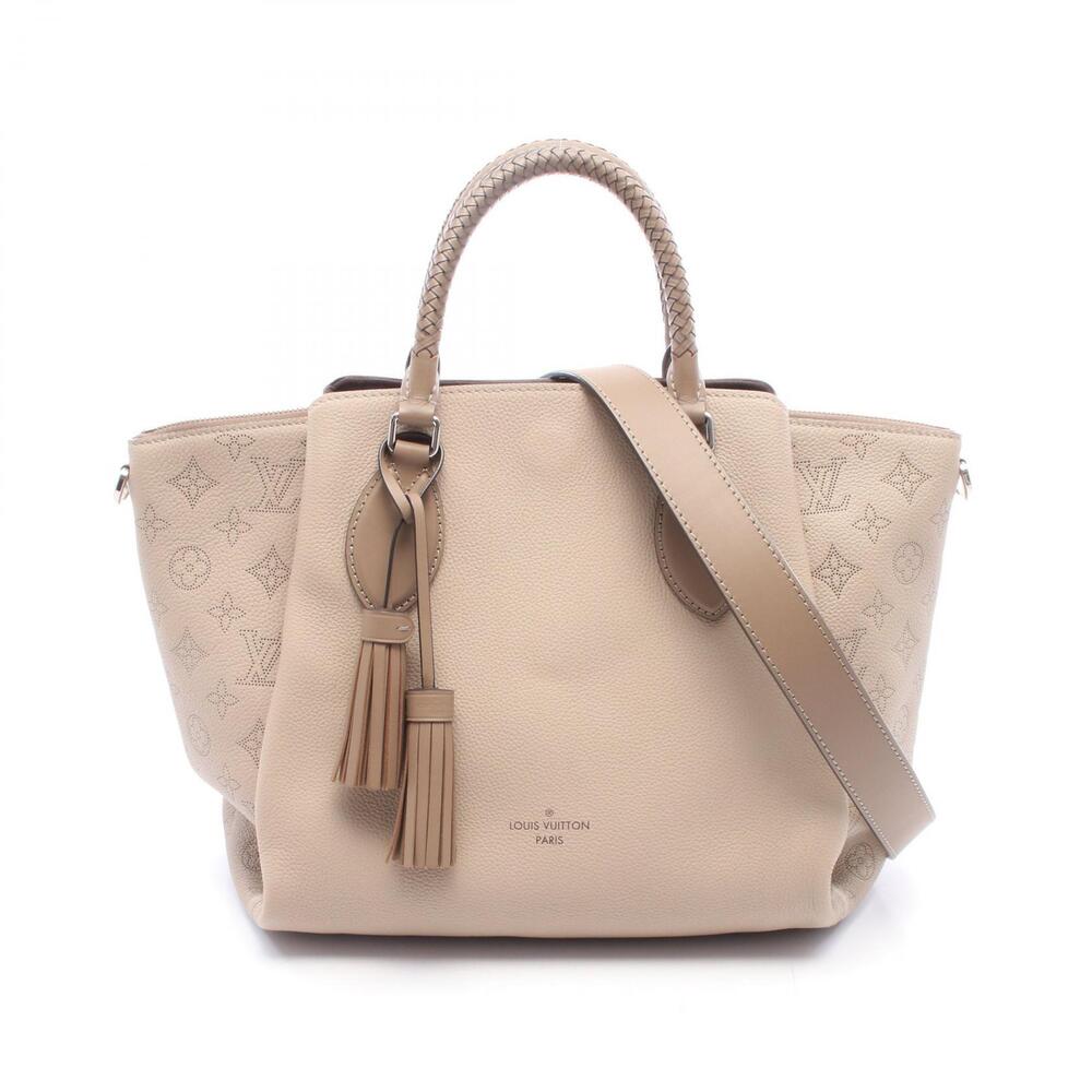 Louis Vuitton Haumea Mahina Galet Handbag Leather Beige Cream